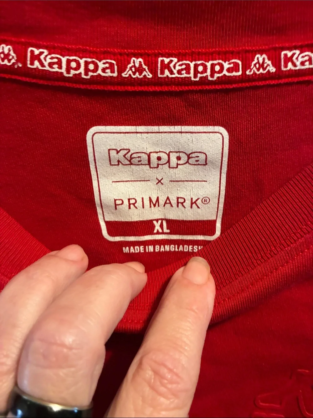 Kappa Red Oversized Short Sleeve Tee with Embroidered Logo